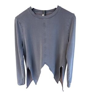 Athleta Asymmetrical Hem Pullover Sweatshirt Gray Women's Size Large